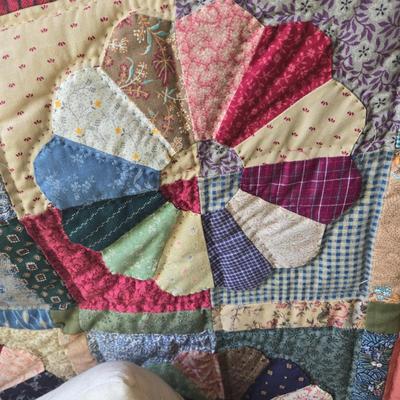 LOT 37D: Handmade Quilt and 3 Pillows