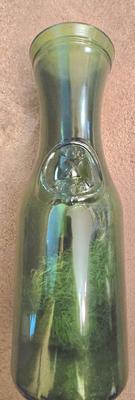 LOT 38D: Libbey Glass Bicentennial Eagle 5 Gallon Jug, Vintage Vin Litre Green Glass Decanter, and Cow and Star 1890 Milk Jug
