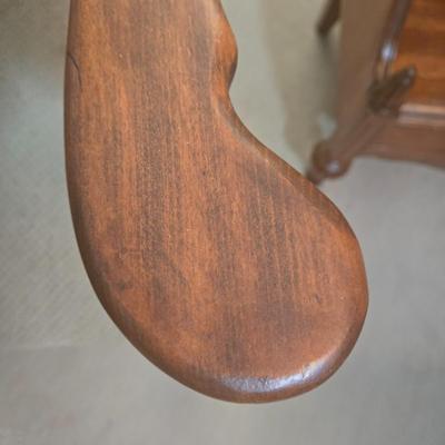 LOT 52X: Vintage Accent Chair and Side Table with Drawer and Shelf