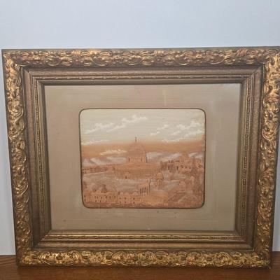 LOT 54X: Unique Framed 3D Artwork Depicting the Landscape of Jerusalem's Old City