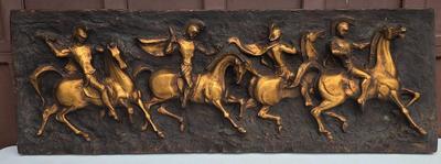 LOT 76L: Vintage MCM J. Segura Roman Soldiers Bas-Relief Fiberglass Wall Hanging