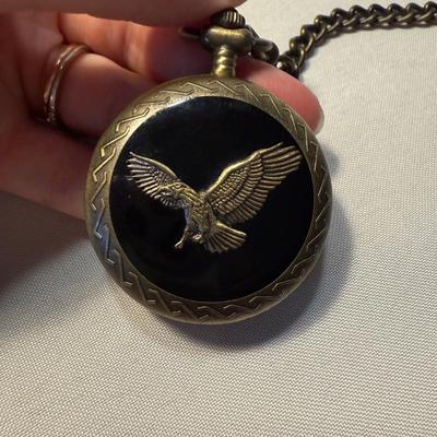 Benrus Eagle Pocket Watch, Cufflinks and Tie Pins (LR-KD)
