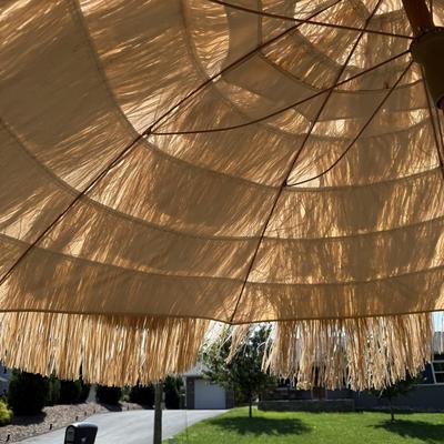 Tiki Fringe Patio Umbrella with Stand (G-HS)