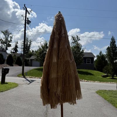 Tiki Fringe Patio Umbrella with Stand (G-HS)