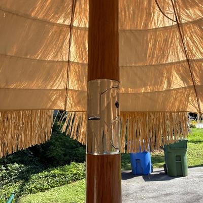 Tiki Fringe Patio Umbrella with Stand (G-HS)