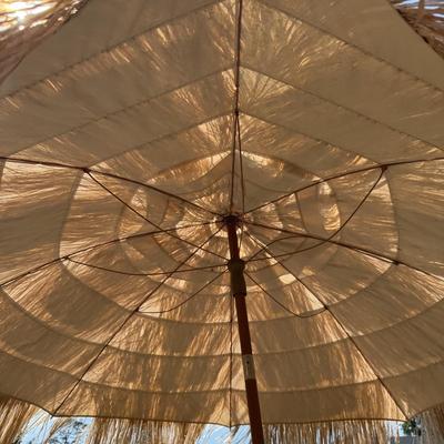 Tiki Fringe Patio Umbrella with Stand (G-HS)