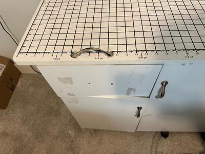SEWING/CUTTING TABLE WITH CHAIR AND LAMP