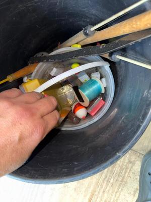 Sale Photo Thumbnail #19: G144-Bucket with Fishing items