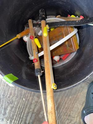Sale Photo Thumbnail #20: G144-Bucket with Fishing items