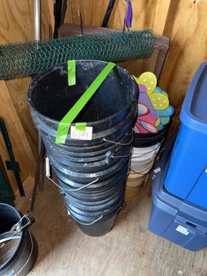 Sale Photo Thumbnail #22: G143-Buckets, fencing and garden spinners