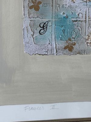 Framed Original Mixed Media Artwork “Flower II” by Annabel Hewitt