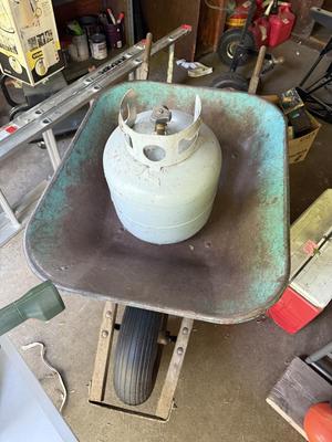 Sale Photo Thumbnail #150: G122.5-wheelbarrow with propane tank