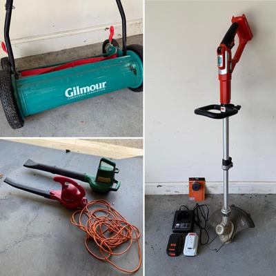 Black & Decker String Trimmer with Gilmour Reel Mower & Leaf Blowers (G-HS)