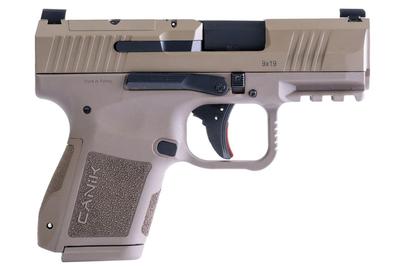Sale Photo Thumbnail #267: MANUFACTURER: CANIK
FAMILY: METE Series
MODEL: METE MC9
TYPE: Semi-Auto Pistol
ITEM GROUP: Centerfire Polymer Pistols
ACTION: Striker Fired
CALIBER/GAUGE: 9mm
FINISH: Flat Dark Earth Cerakote
FINISH TYPE: Applied Finish
STOCK/GRIPS: FDE Polymer
BARREL: 3.
