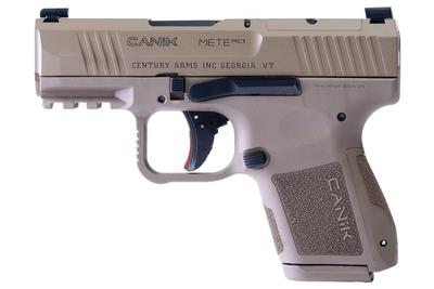 Sale Photo Thumbnail #266: MANUFACTURER: CANIK
FAMILY: METE Series
MODEL: METE MC9
TYPE: Semi-Auto Pistol
ITEM GROUP: Centerfire Polymer Pistols
ACTION: Striker Fired
CALIBER/GAUGE: 9mm
FINISH: Flat Dark Earth Cerakote
FINISH TYPE: Applied Finish
STOCK/GRIPS: FDE Polymer
BARREL: 3.