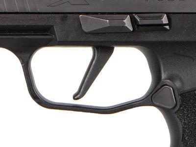 Sale Photo Thumbnail #296: MANUFACTURER: SIG SAUER
FAMILY: P365 Series
MODEL: P365X
TYPE: Semi-Auto Pistol
ITEM GROUP: Centerfire Polymer Pistols
ACTION: Striker Fired
CALIBER/GAUGE: 9mm
SLIDE: Stainless Steel
FINISH: Nitron
FINISH TYPE: Black
FRAME: Polymer Frame
STOCK/GRIPS: XSer