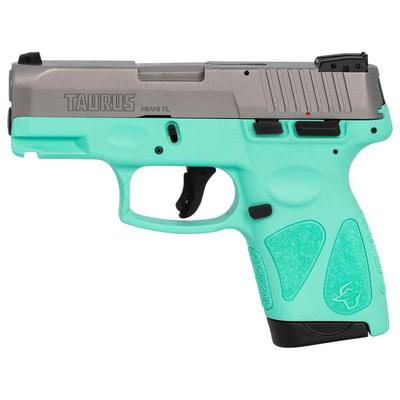 Sale Photo Thumbnail #327: MANUFACTURER: Taurus
FAMILY: G2S Series
MODEL: G2S
TYPE: Semi-Auto Pistol
ITEM GROUP: Centerfire Polymer Pistols
ACTION: Striker Fired
CALIBER/GAUGE: 9mm
FINISH: Stainless
FINISH TYPE: Stainless Steel
FRAME: Polymer Frame
STOCK/GRIPS: Cyan Polymer
BARREL:
