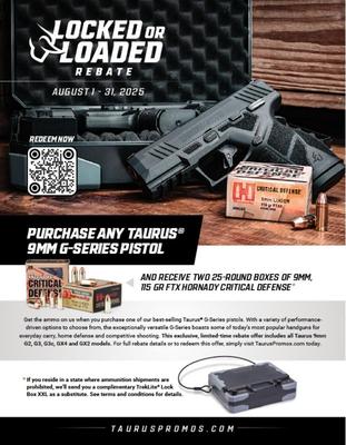 Sale Photo Thumbnail #322: MANUFACTURER: Taurus
FAMILY: G2S Series
MODEL: G2S
TYPE: Semi-Auto Pistol
ITEM GROUP: Centerfire Polymer Pistols
ACTION: Striker Fired
CALIBER/GAUGE: 9mm
FINISH: Stainless
FINISH TYPE: Stainless Steel
FRAME: Polymer Frame
STOCK/GRIPS: Cyan Polymer
BARREL:
