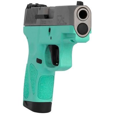 Sale Photo Thumbnail #323: MANUFACTURER: Taurus
FAMILY: G2S Series
MODEL: G2S
TYPE: Semi-Auto Pistol
ITEM GROUP: Centerfire Polymer Pistols
ACTION: Striker Fired
CALIBER/GAUGE: 9mm
FINISH: Stainless
FINISH TYPE: Stainless Steel
FRAME: Polymer Frame
STOCK/GRIPS: Cyan Polymer
BARREL: