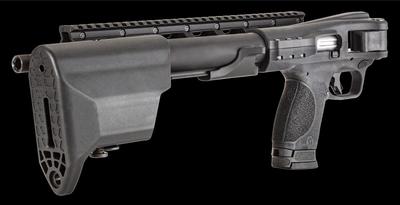 Sale Photo Thumbnail #354: MANUFACTURER: Smith and Wesson
FAMILY: M&P FPC Series
MODEL: M&P15 FPC
TYPE: Rifle
ITEM GROUP: AR Style Centerfire Rifles
ACTION: Semi-Auto
CALIBER/GAUGE: 9mm
FINISH: Hardcoat Anodized Black
FINISH TYPE: Applied Finish
STOCK: Collapsible / Folding Stock
S