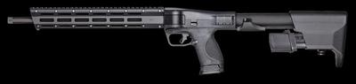 Sale Photo Thumbnail #364: MANUFACTURER: Smith and Wesson
FAMILY: M&P FPC Series
MODEL: M&P15 FPC
TYPE: Rifle
ITEM GROUP: AR Style Centerfire Rifles
ACTION: Semi-Auto
CALIBER/GAUGE: 9mm
FINISH: Hardcoat Anodized Black
FINISH TYPE: Applied Finish
STOCK: Collapsible / Folding Stock
S