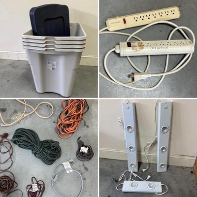 Rubbermaid Storage Totes, Lights, & Extension Cords (G-HS)