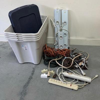 Rubbermaid Storage Totes, Lights, & Extension Cords (G-HS)