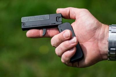 Sale Photo Thumbnail #393: MANUFACTURER: Trailblazer Firearms
FAMILY: LifeCard Handgun Series
MODEL: LifeCard
TYPE: Specialty Handgun
ITEM GROUP: Single Shot Handguns
ACTION: Single Action
CALIBER/GAUGE: 22 LR
FINISH: Black
FINISH TYPE: Black
FRAME: Polymer Frame
STOCK/GRIPS: Black