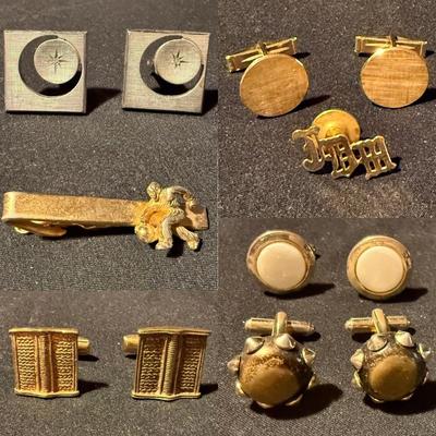14K Tie Tack Pin plus Cufflinks & More (K-HS)