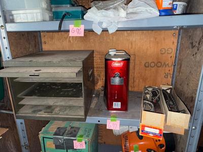 Sale Photo Thumbnail #221: G97–Metal organizer, plus extras