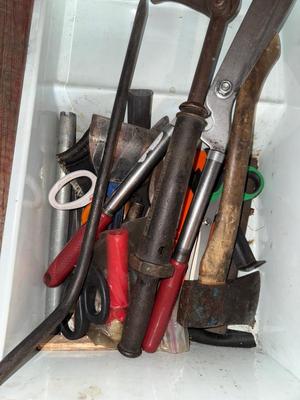 Sale Photo Thumbnail #357: G50-Bin of tools