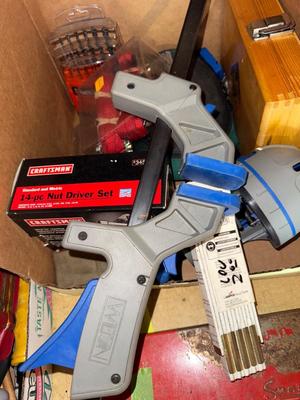 Sale Photo Thumbnail #386: G38-box of miscellaneous Garage items