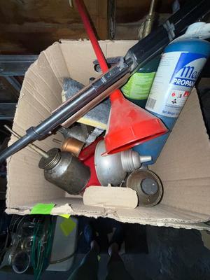 Sale Photo Thumbnail #457: G18-BB gun and box of garage items