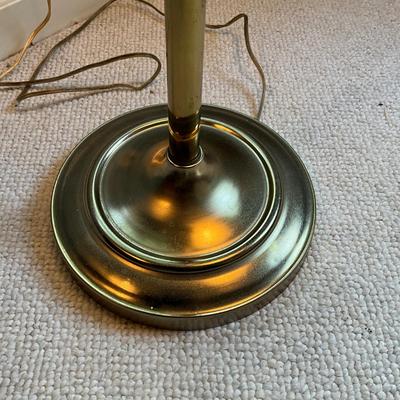 A796 Vintage Brass Swing Arm Swivel Floor Lamp