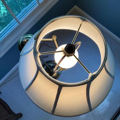 A796 Vintage Brass Swing Arm Swivel Floor Lamp