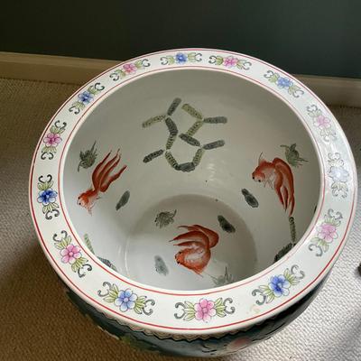 A797 Large Chinese Porcelain Fish Bowl Planter
