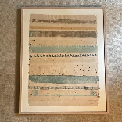 A801 Framed & Signed Abstract Mixed Media Art by Oblu