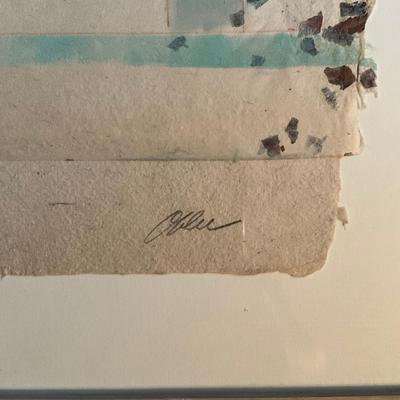 A801 Framed & Signed Abstract Mixed Media Art by Oblu