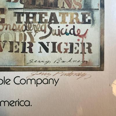 A803 Signed & Numbered Print "Retrospective Of Black Theatre" by Jerry Pinkney