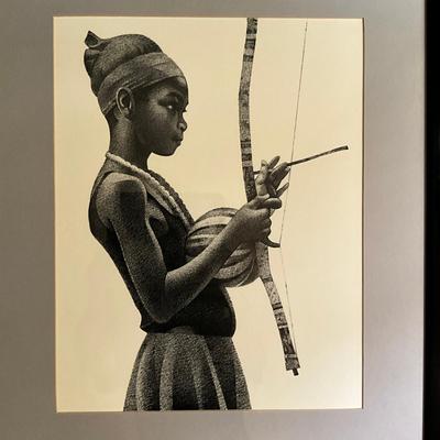 A805 Vintage Bahian Girl Print by Carl Owens and Boy with Banjo