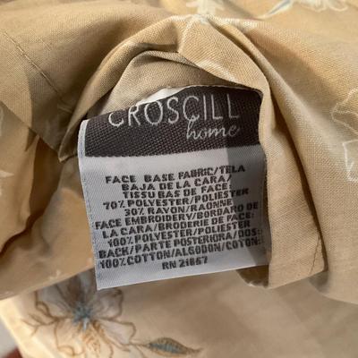A810 Croscill Home Floral Yellow/Gold Comforter & Two Matching Pillow Shams
