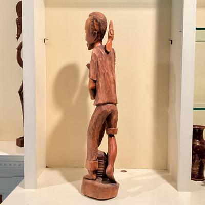 L811 Haitian Wooden Carved Working Man Figure