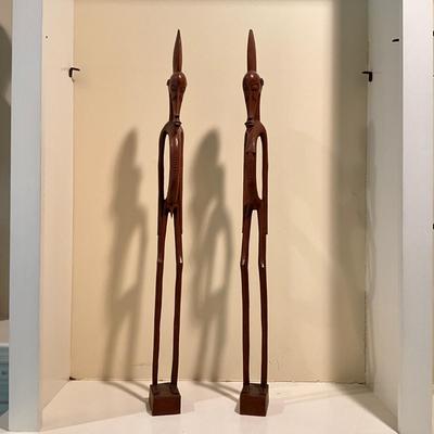 L814 Vintage African Hand Carved Male & Female Figures