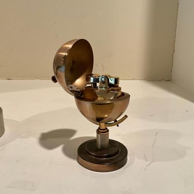 L825 Vintage Brass Globe Cigarette Dispenser & Lighter