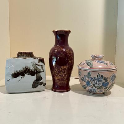 L826 Vintage Hamada Shoji Style Vase & Pottery Lot