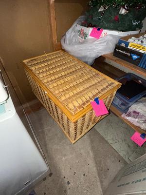 Sale Photo Thumbnail #662: D77-wicker trunk plus contents