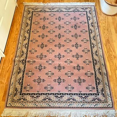 D856 Pink Oriental Wool Rug