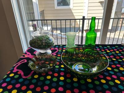A COLLECTION OF GREEN GLASS