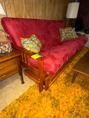 Sale Photo Thumbnail #868: D16- futon with pillows and storage