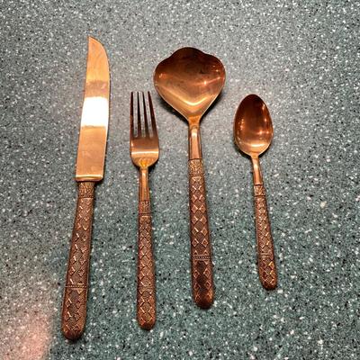 K871 S.Samron Thailand Co. Bronze/Stainless Steel Flatware Set